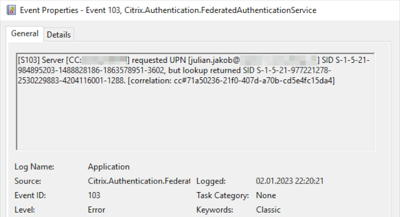 Citrix FAS SID Lookup Mismatch With Citrix DaaS